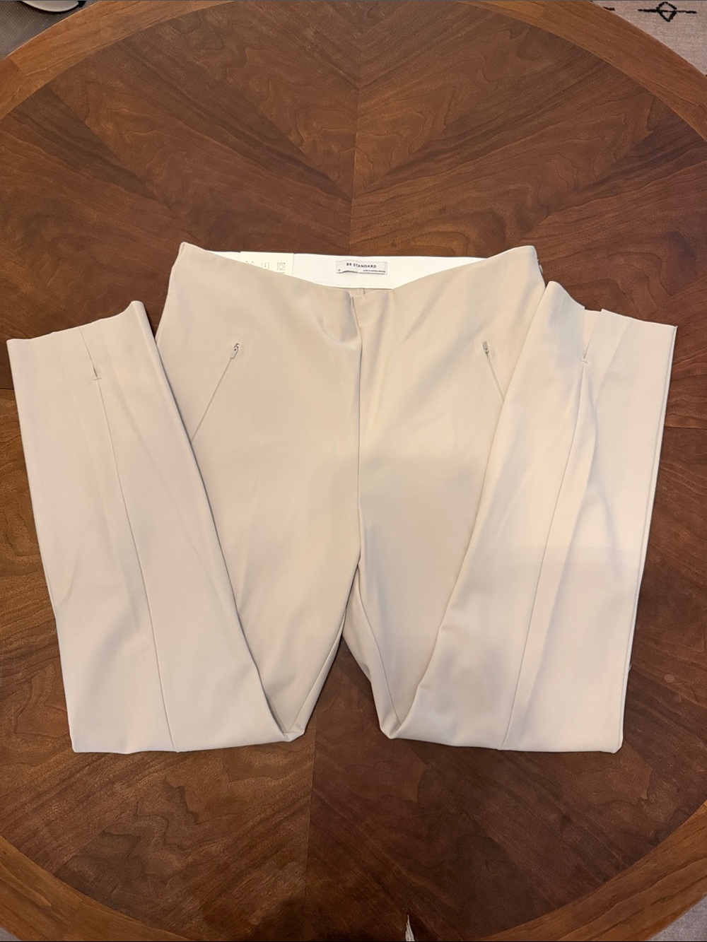Banana Republic Sloan Cropped Tailored Ankle Pants in Light Cream